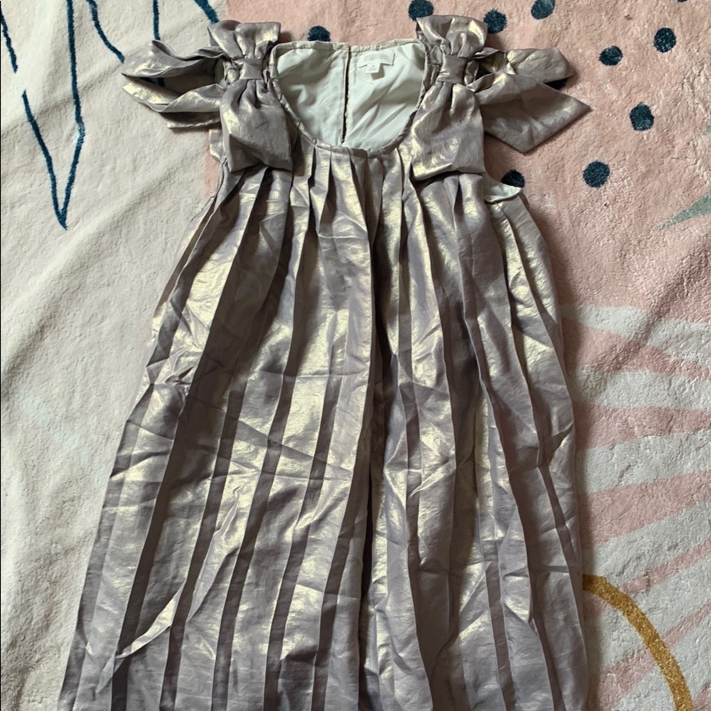 Elegant Gold/Silver Metallic Kids Dress